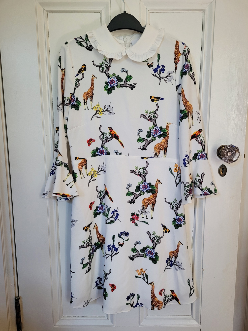 Savida Dress With Ruffle Collar And Animal Print